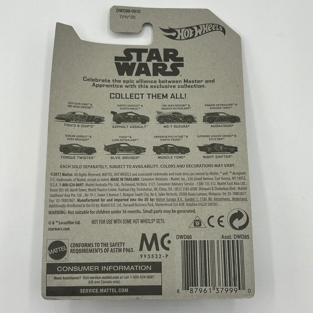 Hot Wheels 2017 Mattel Star Wars Qui-Gon Jinn Obi-Wan Kenobi Vehicle 1/8 Car NEW
